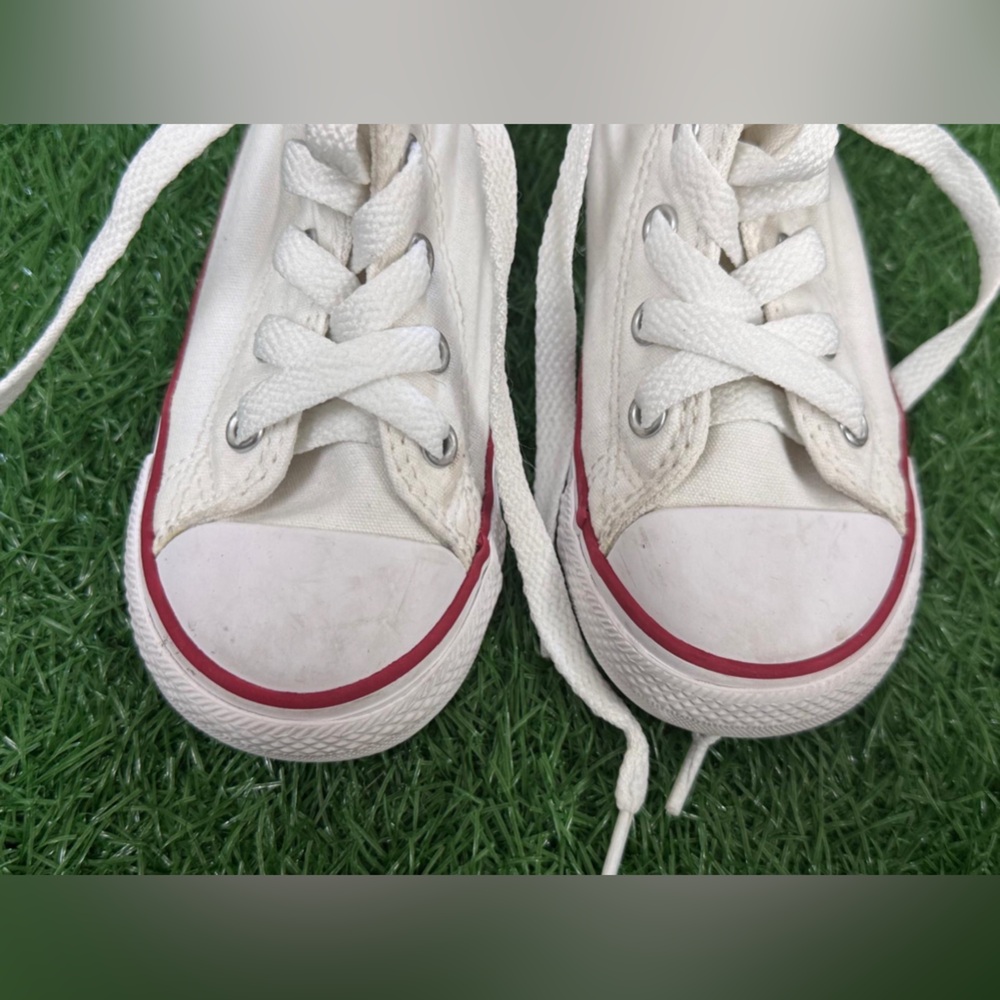 Converse Kids‎ White Sneakers Size 7 - Picture 8 of 9